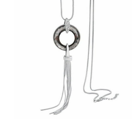 Silver Crystal Loop - Novadab Loop-inspired Crystal Punk Circumnavigate Neckpiece - Silver