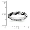 thumbnail image 5 of Solid 925 Sterling Silver Stackable Black Enameled Ring Eternity Band Size 10, 5 of 6
