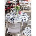 thumbnail image 5 of Outdoor Tablecloth with Umbrella Hole for Patio/Picnic/Party/Camping, Blue Tropical Plant Waterproof Table Cloth Round Cover Washable, Summer Coconut Trees Coastal Nautical (Dia 54"), 5 of 8