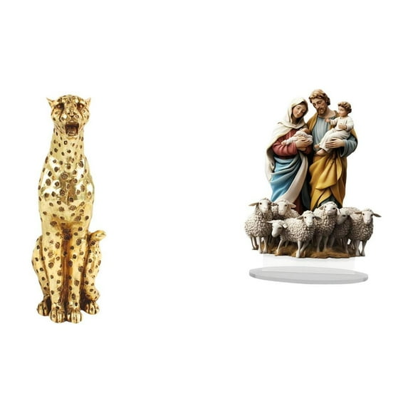 Figura de guepardo,Figura de guepardo dorado,adorno de escritorio moderno,Letrero de mesa,Decoración de escritorio acrílica Rincón festivo Decoración del hogar,Decoración de fiesta Adorno