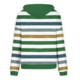 thumbnail image 4 of ZQUUVOU Women's Oversized Hoodies Stripe Printed Drawstring Hoodie with Pocket Long Sleeved Lightweight Fall Tops Olive Green, 4 of 5
