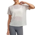 thumbnail image 3 of Womens Open Back Workout Top Twist Back Backless Athletic Shirt Breathable Summer Yoga Running Gym Activewear, 3 of 8