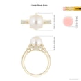 thumbnail image 5 of Angara Vintage Style Freshwater Cultured Pearl Ring in 14K Yellow Gold for Women | June Birthstone Jewelry for Her, 5 of 8