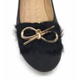 thumbnail image 3 of Victoria K Gold Bow Faux Fur Trim Ballerina Flats (Women), 3 of 5