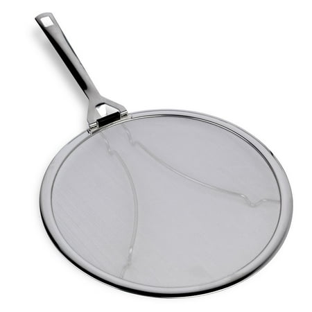 - Culina Premium 13” Stainless Steel Splatter Screen resting feet with Hinged Folding Handle