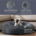 thumbnail image 2 of RUseeN Calming Dog Bed for MIddle Dogs - Donut Washable Large Pet Bed, 31.5 inches Anti Anxiety Round Fluffy Plush Faux Fur Dog & Cat Bed, Fits up to 48 lbs Pets, Dark Grey, 2 of 7