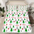 thumbnail image 2 of Homewish Plaid Xmas Tree Full Size Sheets,Merry Christmas Bed Sheets,White Green Red Sheet Sets For Girls,Breathable Home Decor,4-Piece, 2 of 7