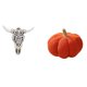 thumbnail image 1 of Escultura decorativa de cabeza de toro tribal para colgar en la pared y almohada de calabaza de Halloween para decoración de dormitorio, oficina y sof, 1 of 8
