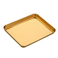 thumbnail image 4 of Tnarru Stainless Steel Oven Tray Compact Sturdy Cookie Tray Multifunctional Flat Plate Rice Roll Steaming Dish for Toasting Grilling Gold, 4 of 8