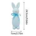thumbnail image 3 of Beautynvta Easter Bunny Decorations, 9.6'' Flocked Bunny Statue with Bow, Cute Standing Rabbit Ornament for Easter Table Centerpiece Spring Garden Outdoor Decorations, 3 of 6