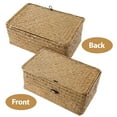 Homemaxs Woven Rattan Storage Baskets with Lids, Small Decorative Boxes