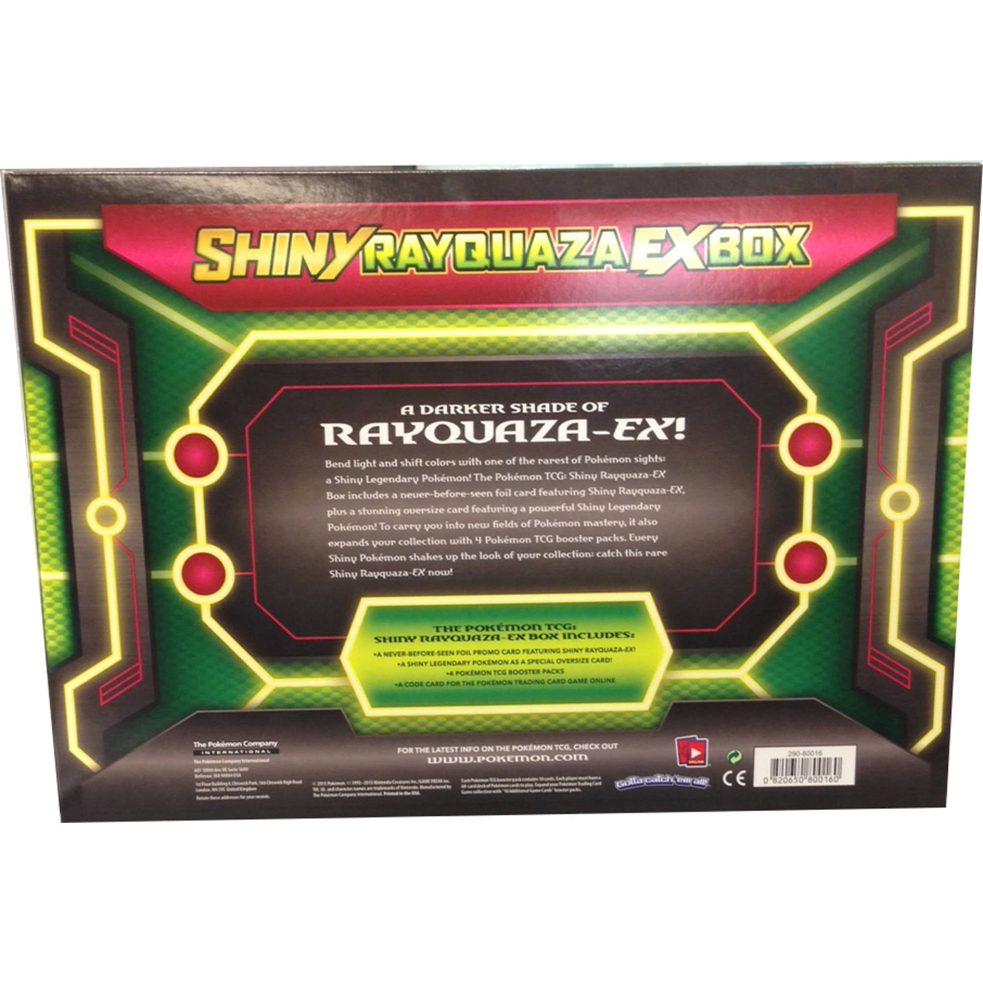 BOX POKEMON SHINY RAYQUAZA EX - GTIN/EAN/UPC 7896008973100 - Cadastro de  Produto com Tributação e NCM - Cosmos
