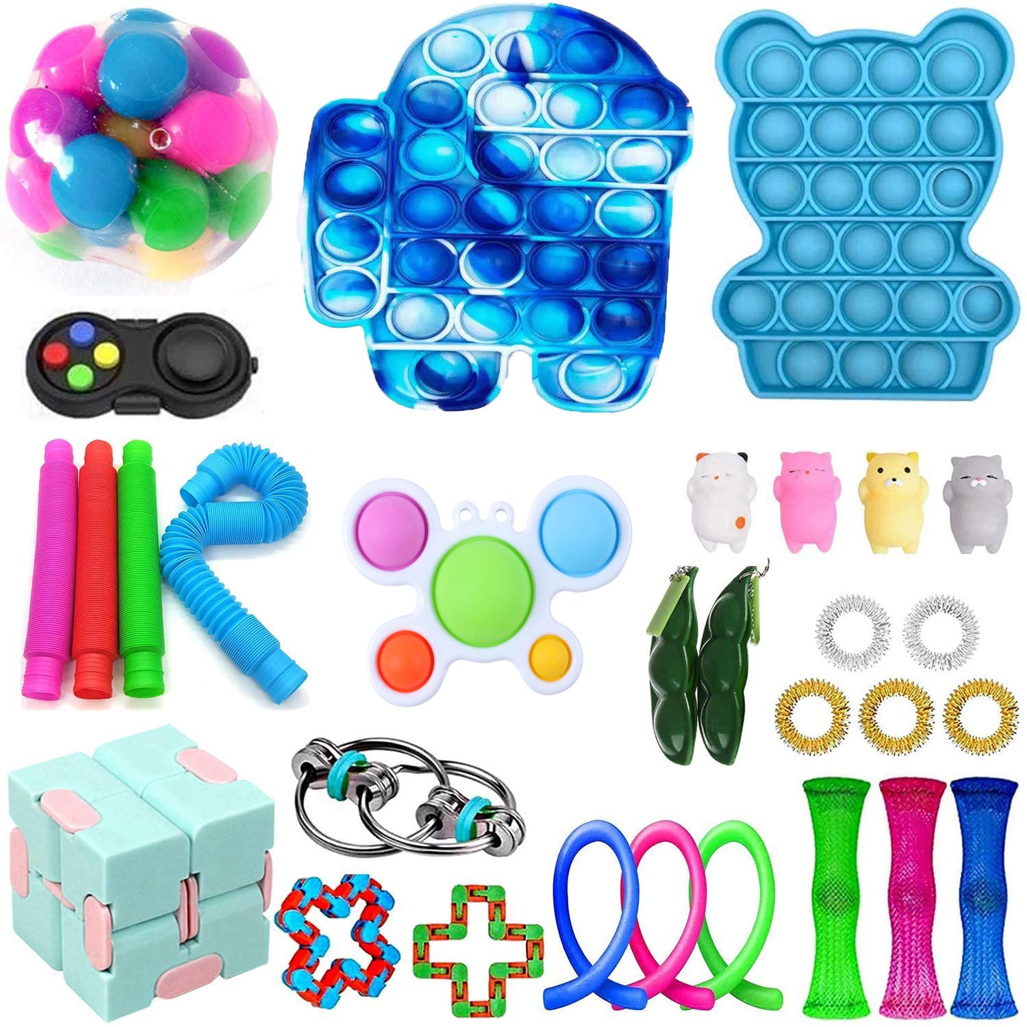 5Pack Fidget Toys Set Sensory Tools Bundle Stress Relief Autism SENS Kids Adults 