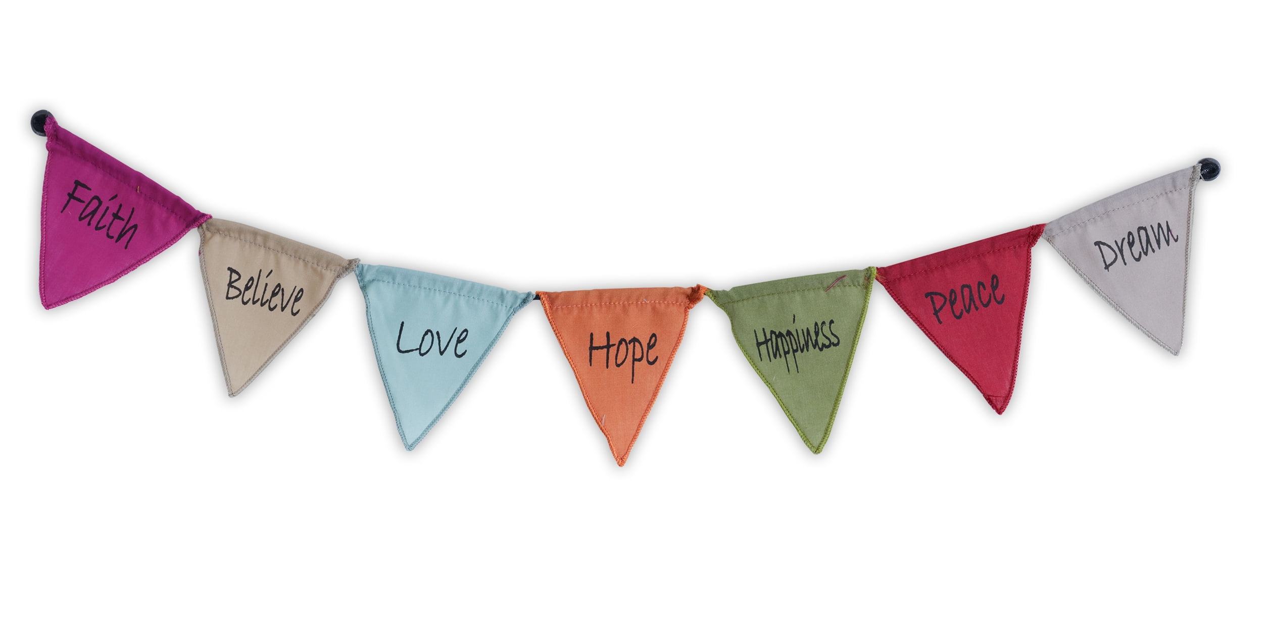 Sacred Geometry Rainbow Prayer Flags - 7 Triangle Flags, Shri Yantra, Flower Of Life, Positive Energy