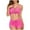 Pink, variant on Enjoytime Womens Tummy Control Bathing Suits Modest High Waisted Bikini Sets Cute Adjustable Spaghetti Straps Crop Top with Boyshort 2 Piece Swim Suit 2025