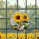thumbnail image 4 of Decoración de ventana de girasol Adorno plano 2D | Diseño de girasol amarillo vibrante • Fácil de pegar | Material resistente al desvanecimiento duradero | Pasillo, oficina, acento del hogar | 1, 4 of 9