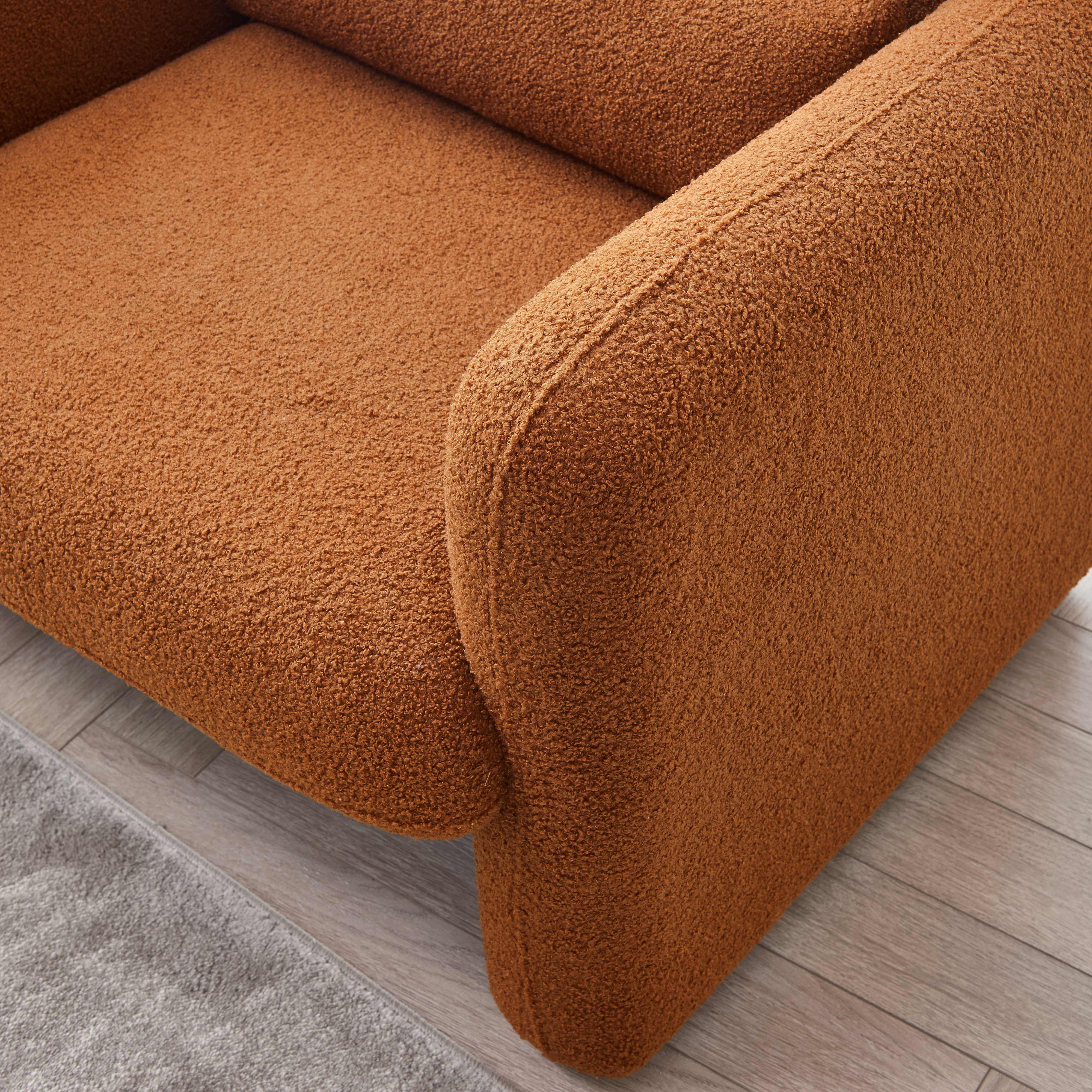 MAYEERTY Modern Lamb Fabric Armchair Solid Wood Frame Toss Pillow Included