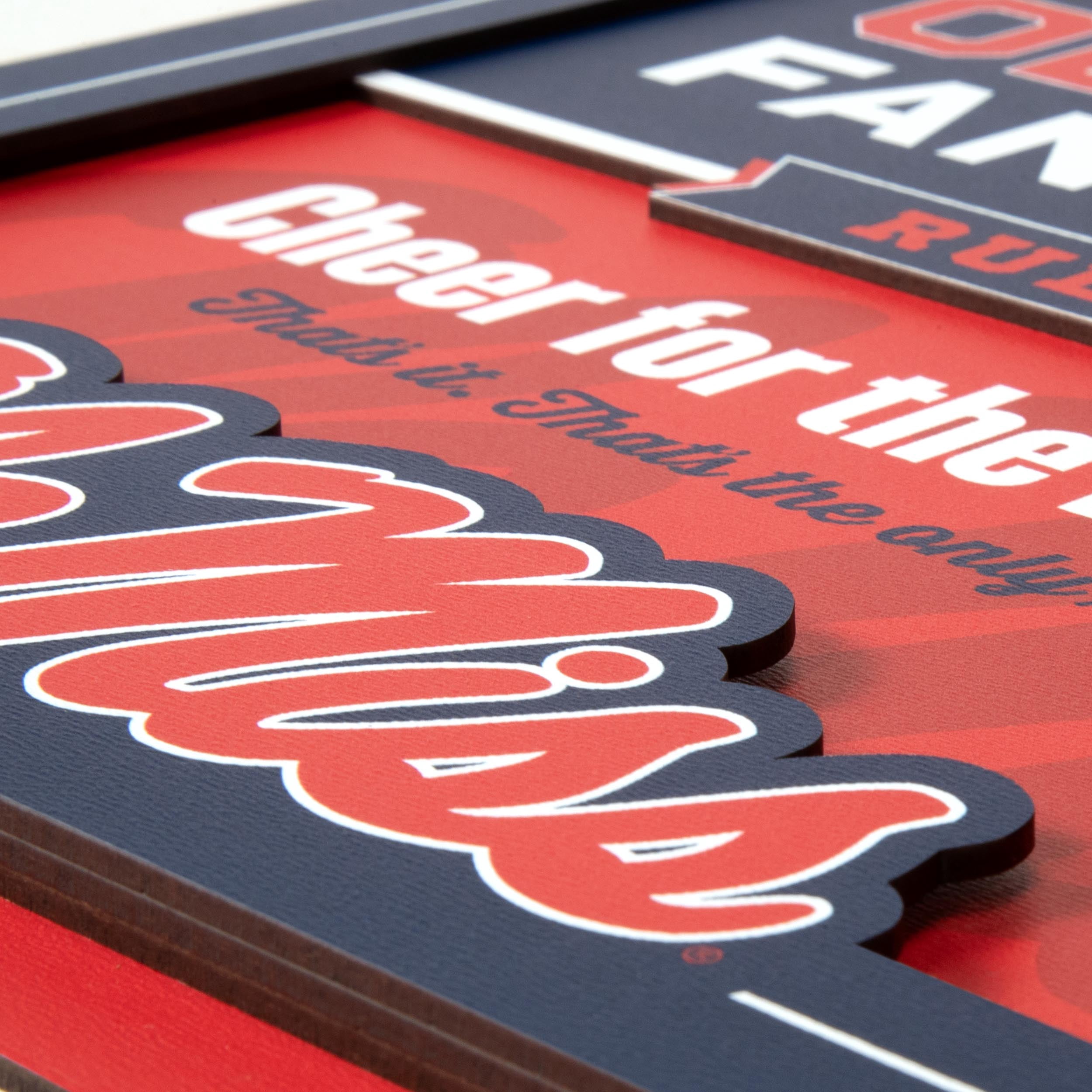 YouTheFan NCAA Mississippi Rebels Fan Rules 3D Wall Art