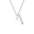 thumbnail image 2 of Delight Jewelry Silvertone Small Slanted Open Heart Silvertone Courage Strength Wisdom Honesty Bar Charm Necklace, 23", 2 of 4
