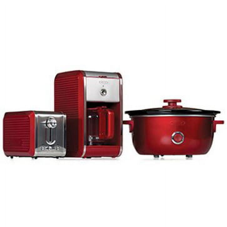 BELLA 13778 Diamonds Collection Manual Slow Cooker, 6-Quart, Red