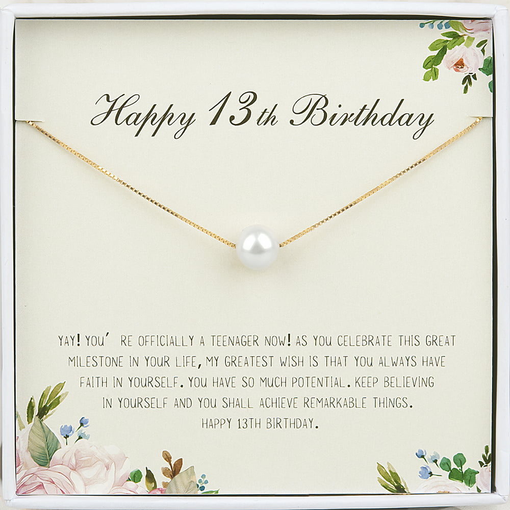 Anavia - Anavia Happy 13th Birthday Pearl Necklace Card Gift ...