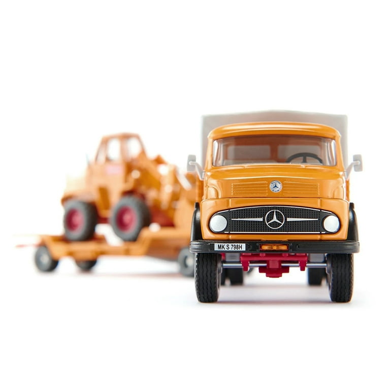 Mercedes-Benz 710 Truck Yellow and Kramer 411 Wheel Loader Yellow