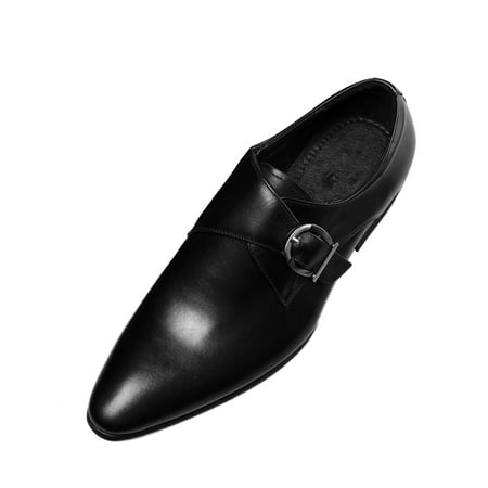 

Qufokar Moccasins For Men Slippers Shoes Formal Clic Style Men Leather Shoes Metal Buckle Shoes Business Casual Pointed Toe Leather Shoes