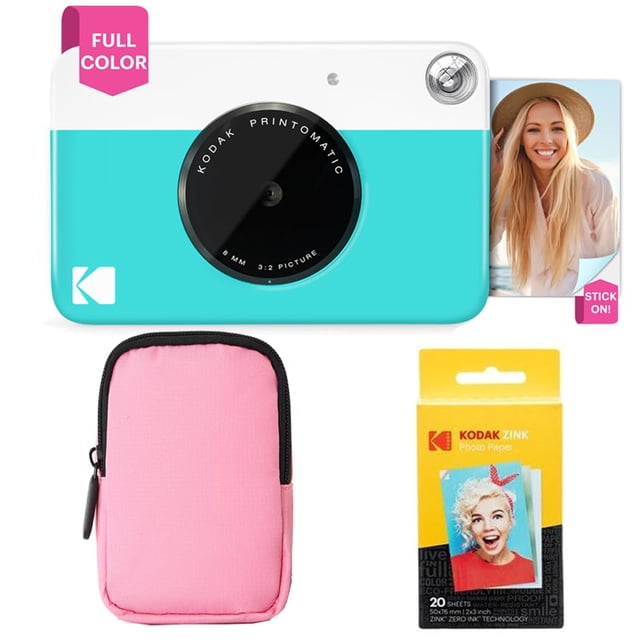 Cámara de impresión instantánea KODAK Printomatic Starter Bundle azul