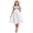 White, variant on TSSOE Kids Girls School Uniform Dress Contrasting Trim Collar Puff Sleeve Button Down Summer Casual T-Shirt Dress Black 7-8