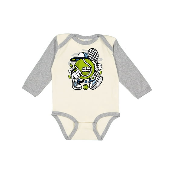 Inktastic Tennis Ball Boys or Girls Long Sleeve Baby Bodysuit