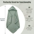 thumbnail image 5 of Dyues 2 Packs Hooded Baby Bath Towel for ,Soft & Absorbent Muslin Cotton Baby Towels with Hood for Babies, , Toddler & Kids,Green+grey,31 X 31 Inch, 5 of 14