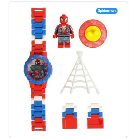 Spider-Man Style Build a Superhero Watch with Action Figure LED Watch