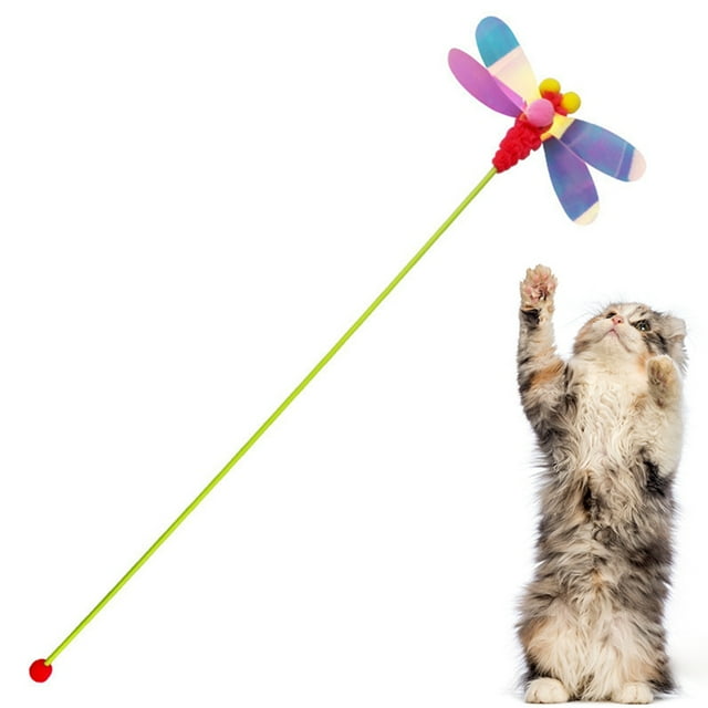 Plastic Cat Wand Funny Dragonfly Carrot Butterfly Cat Teaser Kitten Teaser Toy