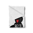 thumbnail image 2 of Best Friend Soft Flannel Fleece Throw Blanket, Typographic Design with a Cat and a Dog Silhouette, Cozy Plush for Indoor and Outdoor Use, 70" x 90", Charcoal Grey White, by Ambesonne, 2 of 5