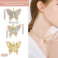 thumbnail image 2 of 1 Box 6Pcs Butterfly Charms 18K Gold Plated Brass Cubic Zirconia Animal Charms Colorful Enamel for Summer Theme Jewelry Making Accessories Colorful, 2 of 6