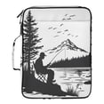 thumbnail image 2 of Haosy Accordion File Organizer Zipper Binder 500 Sheet 6-Tab Expanding File Folder Multi-Pocket 1.2 Inch 3 Ring Fishing in Mountains Silhouette, 2 of 7