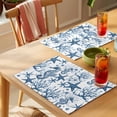 thumbnail image 4 of Coastal Blue Placemats Set of 12 Ocean Seahorse Starfish Coral Sea Place Mats Indoor Wipeable Table Mats Washable Cloth Dining Table Placemats for Kitchen Holiday Party Home Decor 13x19 Inch, 4 of 9