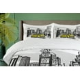 thumbnail image 4 of Ambesonne Sketchy Duvet Cover Sets, Cab in New York City, 2-King, Black Taupe Yellow, 4 of 7