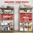 thumbnail image 6 of Alden Design 5-Shelf Boltless & Adjustable Steel Storage Shelf Unit, Light Gray, 6 of 11