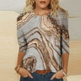 thumbnail image 1 of Hauts pour Femmes Mode pour Femmes T-shirt Ample Imprimé de Pâques Blouse Mi-Longue à Manches 3/4 Col Rond Hauts Décontractés Femmes Hauts Grande Taille en Liquidation, 1 of 5