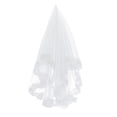 thumbnail image 1 of KAKOWELY Velo de novia de moda de 1,5 m de largo con bordado de encaje de una sola capa (blanco), 1 of 4