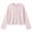 Pink, variant on Edvintorg Cardigan Sweaters for Women Striped Crew Neck Long Sleeve Loose Casual Knit Sweater with Button Women Clothes Pink S