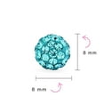 thumbnail image 3 of Bling Jewelry Womens Set of 3 Aqua Blue Purple Crystals Ball Stud Earrings Sterling Silver 8MM, 3 of 4