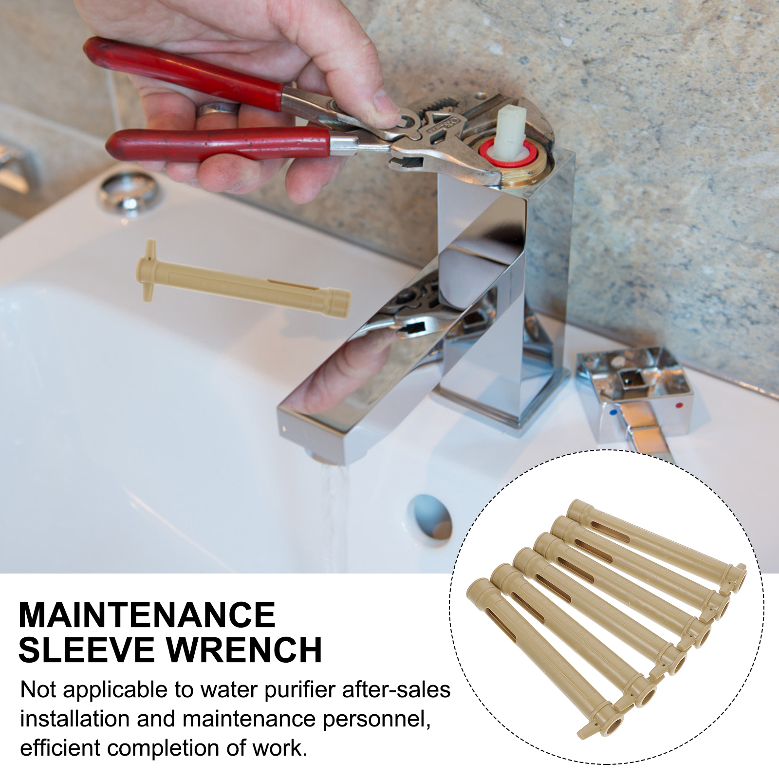 6 Pcs Plastic Wrench Keys for Bathroom Sink Socket Household Water Purifier