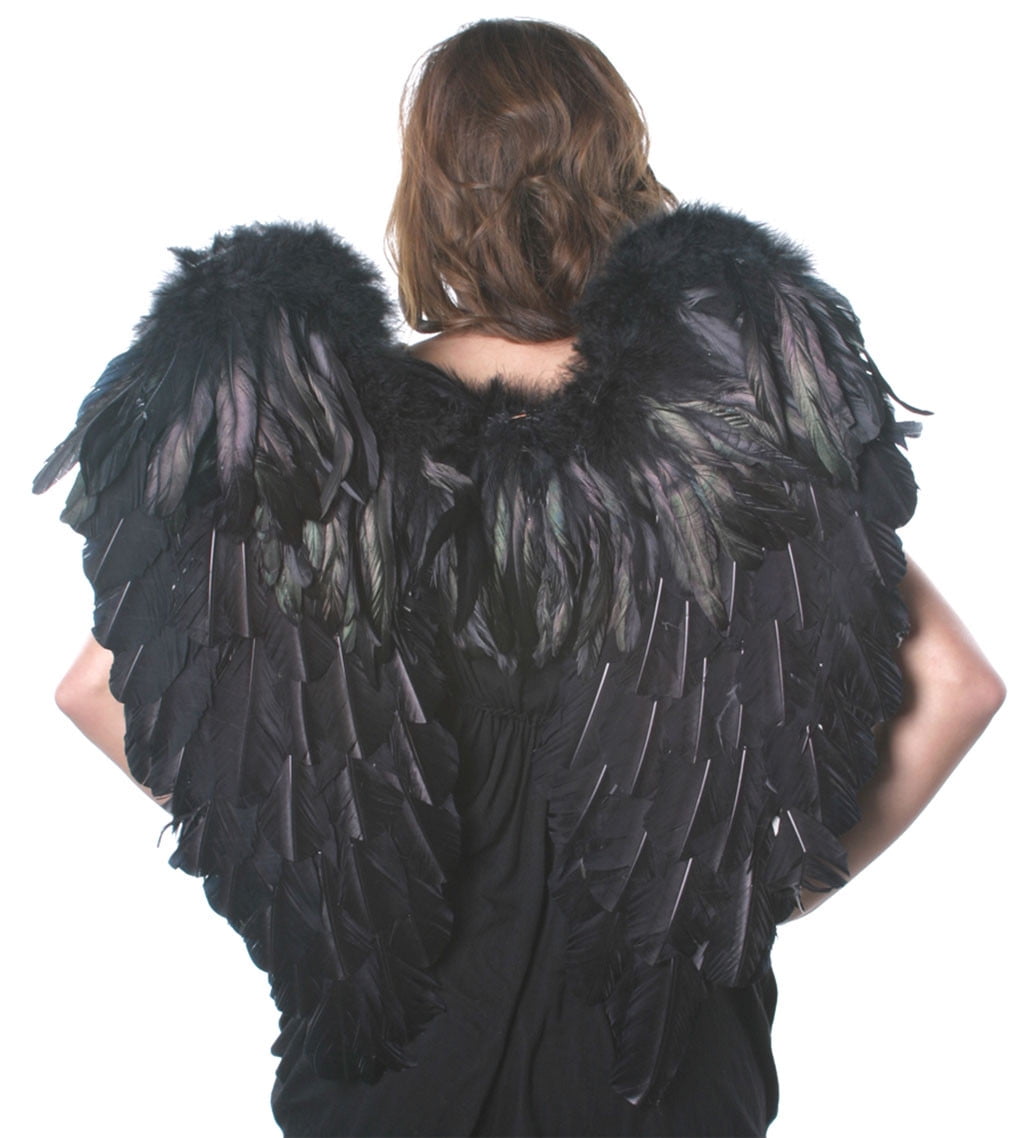  SACASUSA Black Feather Large Butterfly Fairy Angel