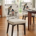 thumbnail image 4 of Vintage Birds Chair Back Covers, Removable Chair Covers for Dining Chairs Set of 8, Washable Chairs Slipcovers Back Seat Protector for Wedding Party 19"x20", 4 of 9