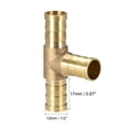 thumbnail image 2 of Conector en T de manguera con espiga de latón Uxcell, accesorio de manguera con espiga de 12mm, 2 of 3