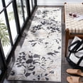 thumbnail image 4 of SAFAVIEH Cabana Rayen Floral Indoor/Outdoor Runner Rug, Ivory/Charcoal, 2'2" x 11', 4 of 10