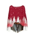 thumbnail image 4 of Xuniizn Christmas Sweaters for Women Crewneck Long Sleeve Shirts Tops Christmas Tree Printed Casual Lightweight Women's Sweaters Fall Winter Clothes Outfits, 4 of 4
