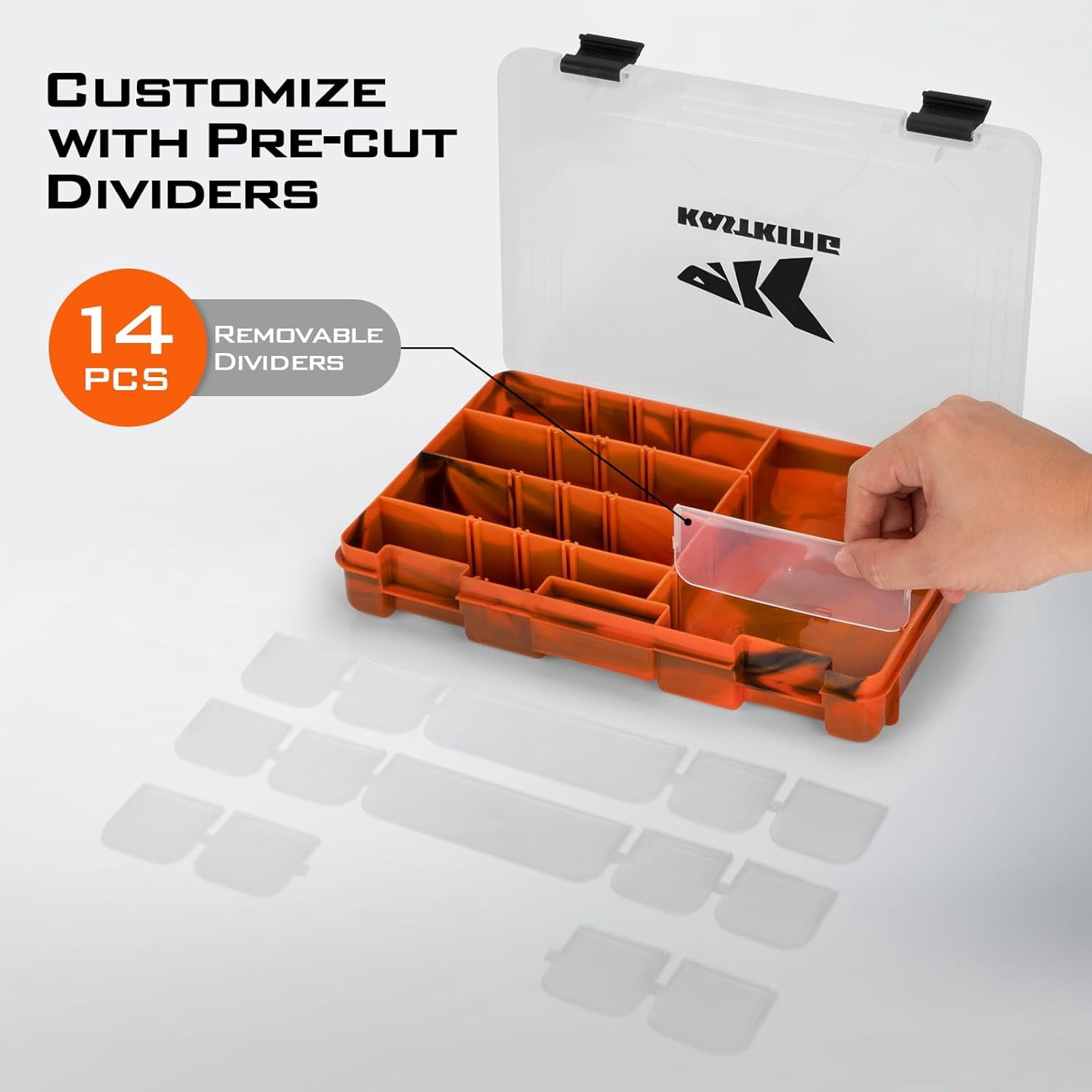 KastKing Tackle Box, Plastic Tackle Trays, 4 Packs Lure Boxes Terminal Tackle -Bait Vault